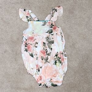Posh Peanut Pink Floral Sleeveless Romper